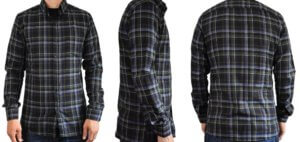 Plaid Flannel Button Up Shirt for Tall Slim Men by TST