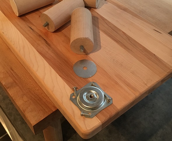 Attaching Legs to Raised Cutting Board for Tall People